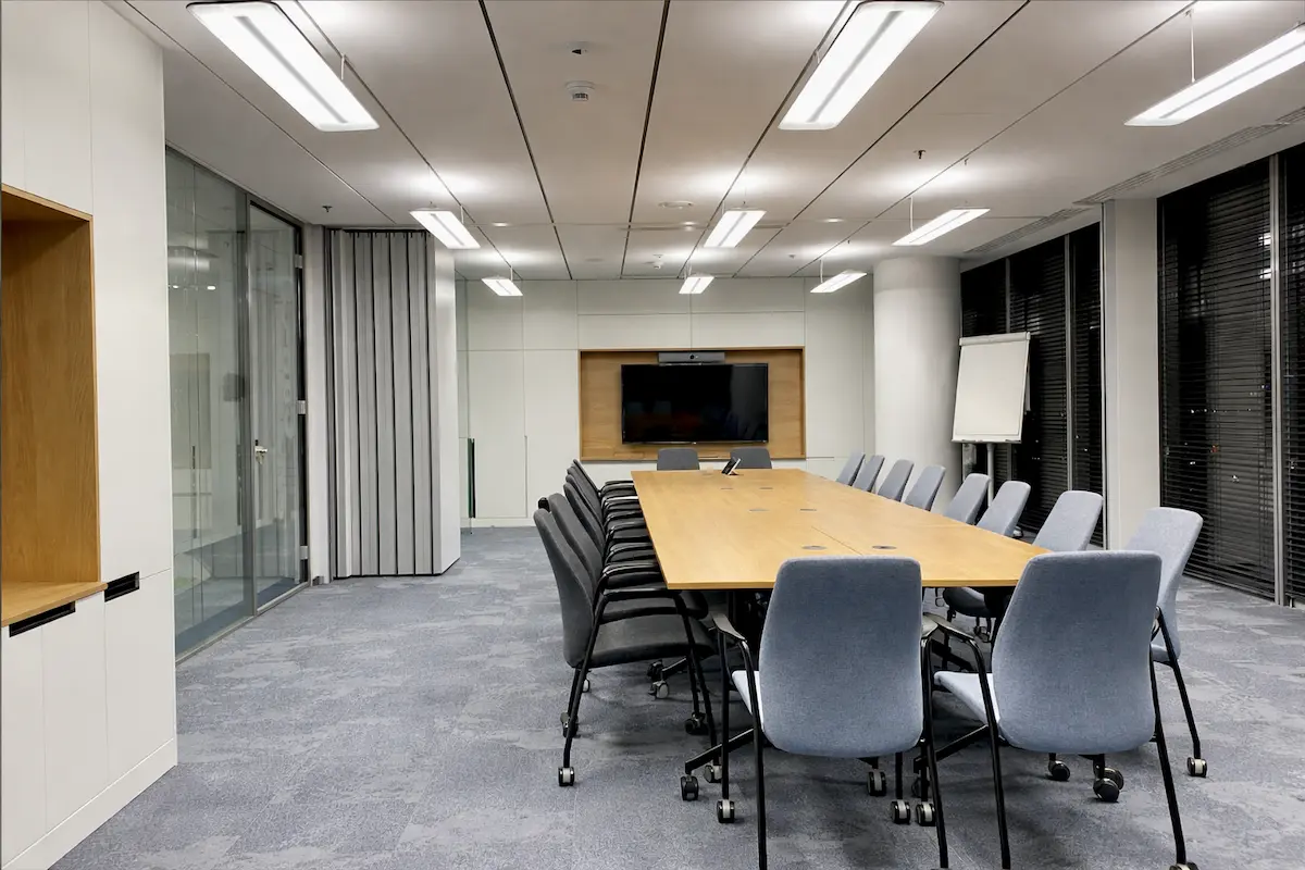 Table and chairs in the conference room