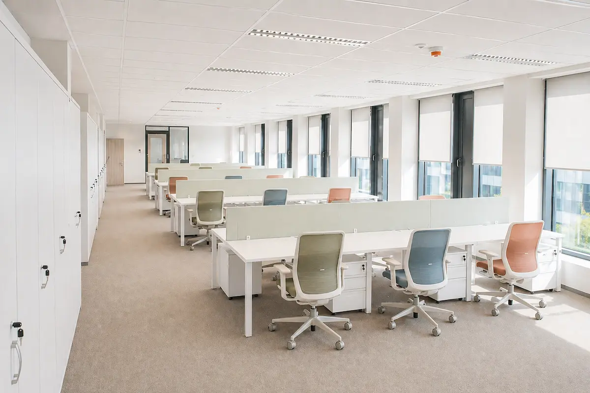 Fit-out biura — wnętrze z realizacji Ecoffices