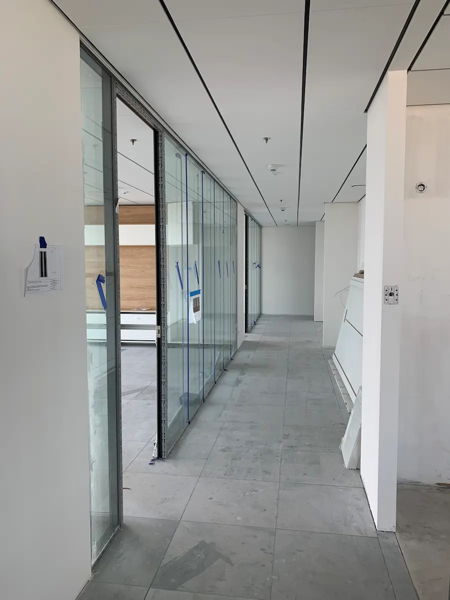Office during renovation and construction works