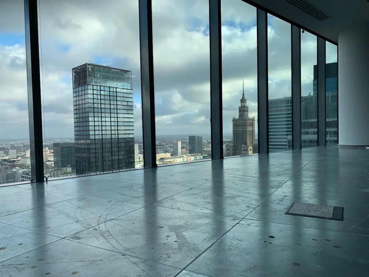 Raised access floor in a space after the previous tenant