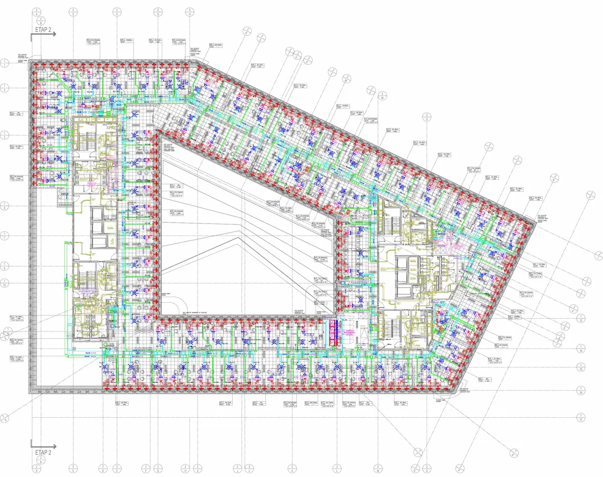 Eco Blueprint — detailed office design with coordinated building services