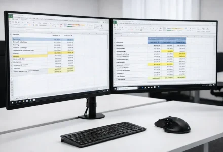 porównanie ofert na wykonanie fit out w warszawie na monitorach